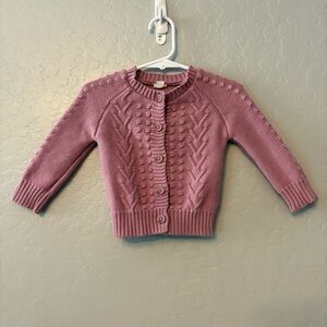 Jamie Kay pinkish purple long sleeve knit button front cardigan sweater 6-12 mo